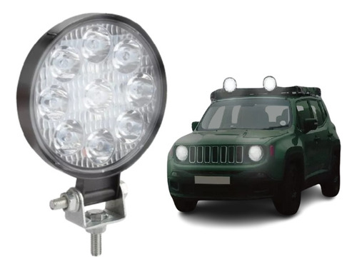 Farol Milha Led Redondo 27w 9 Led Jeep Troller 10/30v