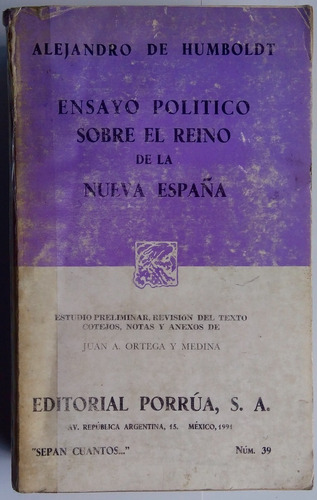 Ensayo Político Sobre El Reino De La Nueva España
