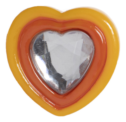 Jibbitz Crocs Yellow Orange Heart Gem Unisex Moda Naranja