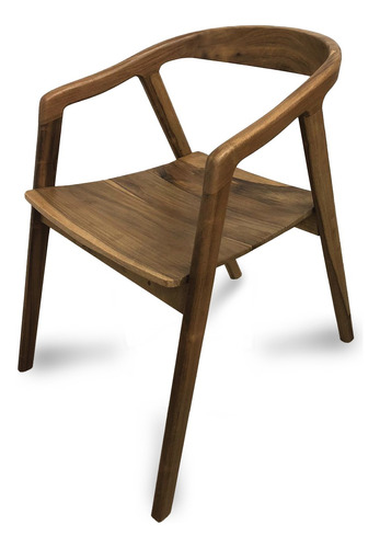 Silla Bali Petiribi Madera Maciza Asiento Curvo 