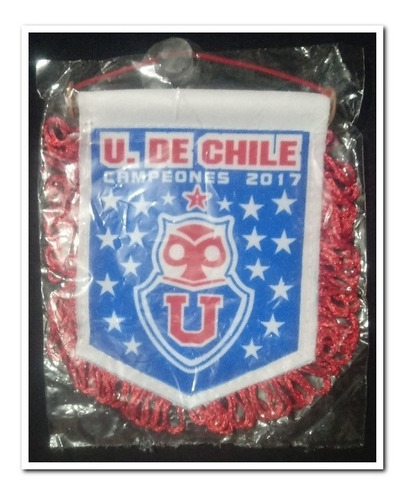 Banderín Fútbol U. De Chile Campeones 2017 13x12 Cms. Aprox.
