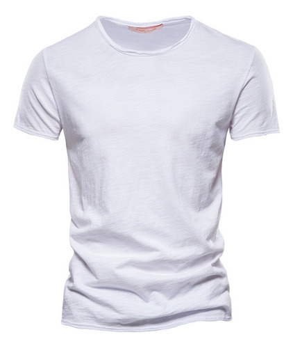 Camiseta Manga Corta Hombre Algodón Color Sólido