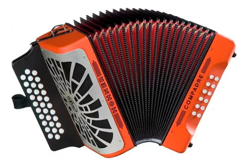 Acordeon Hohner Compadre Fa-sib-mib Naranja Con Funda