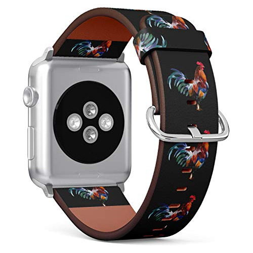 ( Geometry Goat Rooster )patterned Leather Wristband Strap F