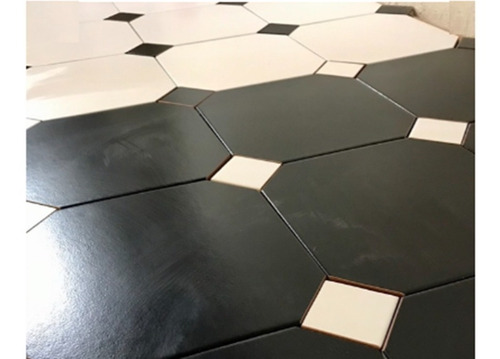 Cerámica Damero Octogonal Mate Satinado 20x20 Revestimiento Blanco
