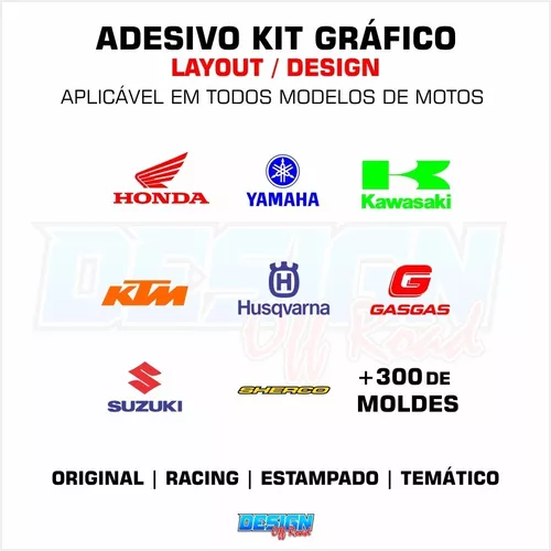 Aplicação de Kit de Adesivos Moto de Trilha 