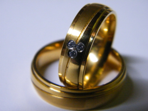 Anillo Elegante De Acero Para Bodas- Compromisos.