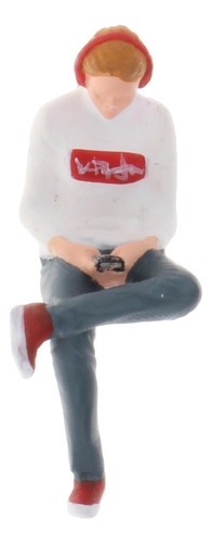 1:64 Escala Modelo Personagens Posição Sentada Branco