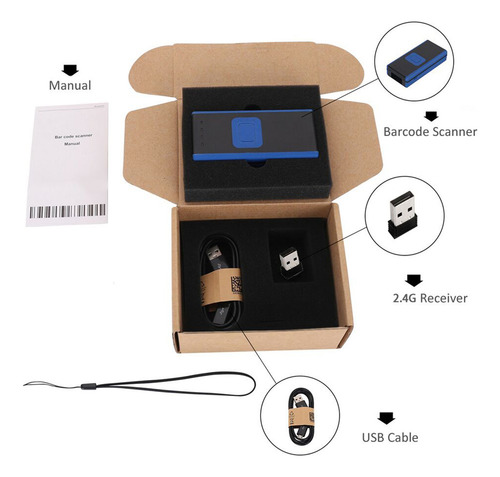 Zya Mini Escáner De Código De Barras Qr 2d 3d Portátil 3 En