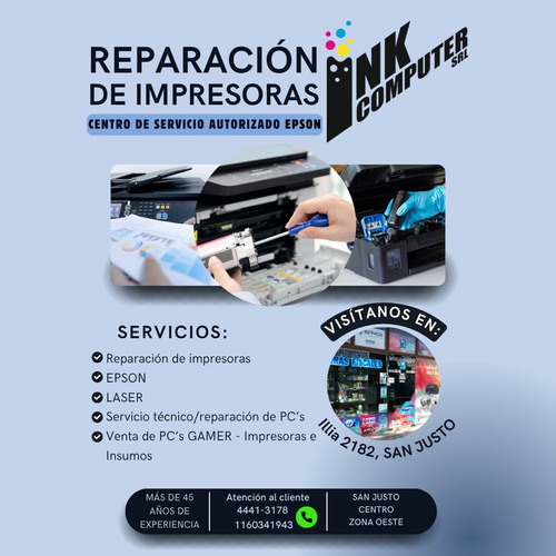 Servicio Técnico Impresoras Epson Hp Brother Samsung Xerox