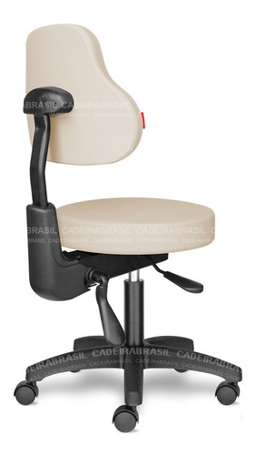 Imagem 2 de 3 de Cadeira Mocho Estética Odontológico Bege Ergonômico Cb 1582