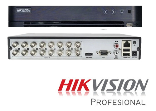 Imagen 2 de 4 de Dvr 16 Canales + 2 Ip H.265 Serie Profesional Hikvision