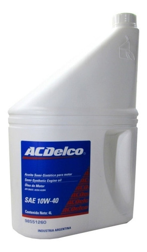 Aceite Vw Gol Power 1.6 Nafta 4lts Semisintetico Acdelco