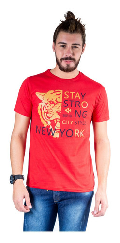 Camiseta Masculina Estampado Stay Strong Ney York City