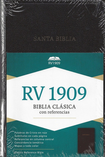 Biblia Rv1909 Clásica Con Referencia (ed. Imitación Negro)