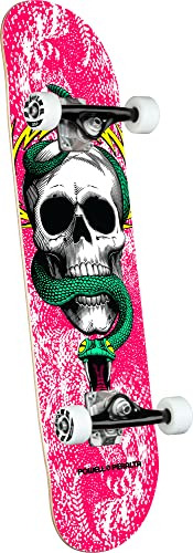 Powell Peralta Skull &amp; Snake Pink Full Skateboard, Pink