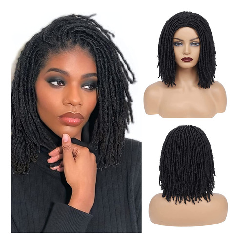 Rosebony Peluca De Rastas Cortas Estilo Bob Con Brida, Peluc