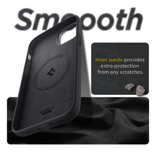 Funda Premium Para Iphone 14 Plus Spigen Magfit Silicona Negro Lisa