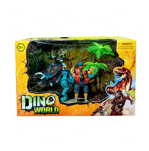 Dinosaurios Dino World Jurassic + Muñeco Con Accesorios