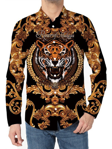 Ut Camisa Con Estampado De Tigre 3d Beast Fashion, Camisa