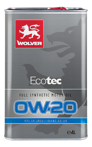 Aceite Para Motor Wolver Ecotec 0w-20 X 4l