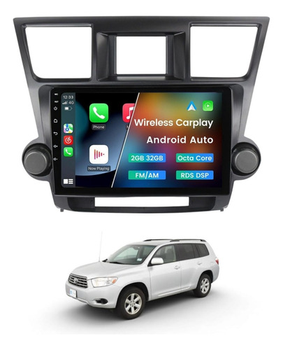 Estereo Android Toyota Highlander 2012 Android Auto Carplay