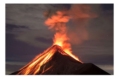 Vinilo 20x30cm Volcanes Humo Cenizas Erupcion Volcanica