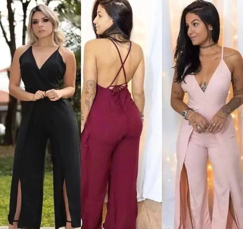 Macacao Longo Pantacoute Com Abertura Lindo Moda | Parcelamento sem juros Macacao Longo Pantacoute Com Abertura Lindo Moda | Parcelamento sem juros