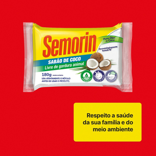 Sabão De Coco Semorin 2 Unidades 180g