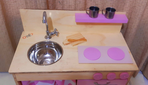 Cozinha Rosa De Madeira Infantil - Oque É Oque É? Cor Rosa-claro