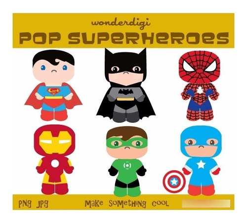 Kit Imprimible Chicos Superheroes Imagenes Clipart Cod790