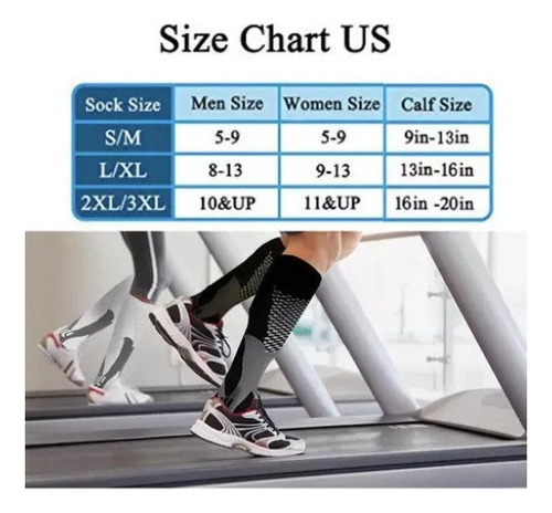 3 Pares De Calcetines Deportivos De Compresión Para Hombre,