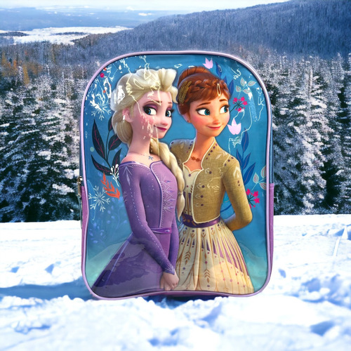 Mochila Morada Niña Frozen Elsa Y Anna Disney Diseño de la tela Liso