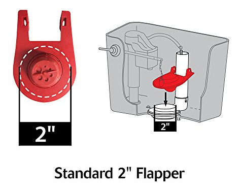 Korky 100bp 100 Flapper Wc, 2 Pack, Rojo