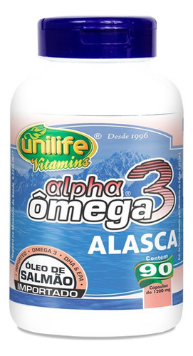 Aceite de salmón alfa omega 3 1200 mg 90 cápsulas Unilife Sabor sin sabor