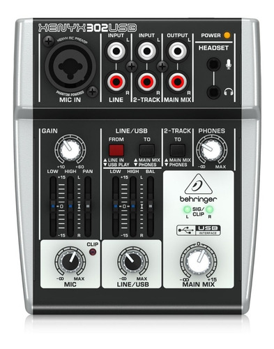 Mezclador 2 Canales C/interfaz De Audio/usb Xenyx Behringer