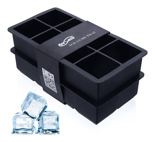 2 X 8 Tazas No Tóxico Suave Silicona Hielo Cubo Cuadrado Ban