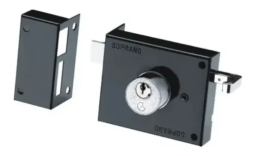 Fechadura De Sobrepor 231 Soprano Para Portão Cor Preto | MercadoLivre