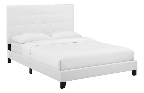 Modway Melanie - Base De Cama Tapizada De Tela Capitone, Tam