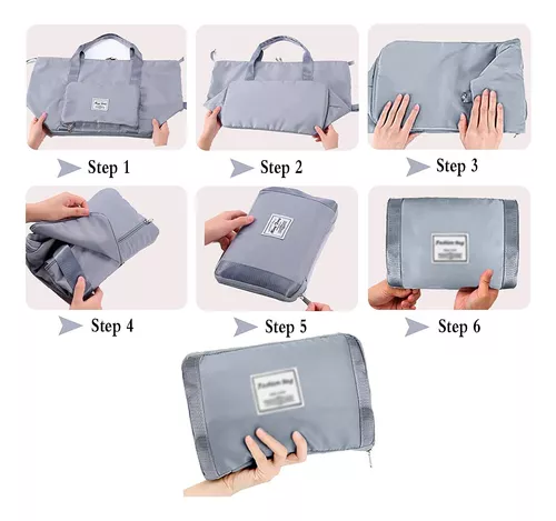 Bolsa De Viaje Plegable Gran Capacidad Correa Fija Calidad - Variante Color  Gris — Atrix