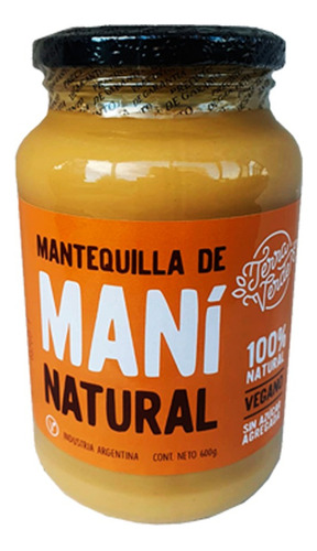 Mantequilla De Maní Natural Terra Verde® 600g | 100% Pura