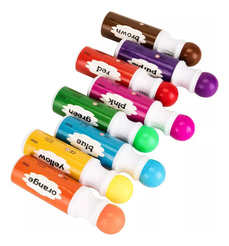 Brochas De Bingo Con Puntos Lavables De 8 Colores Para Niños