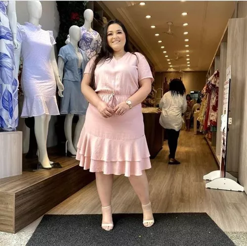 Vestido Godê Lindo Caimento - Plus Size Moda Evangélica