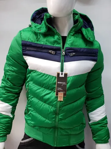 Chamarra Impermeable Goga Caballero Gorro Desmontable Verde