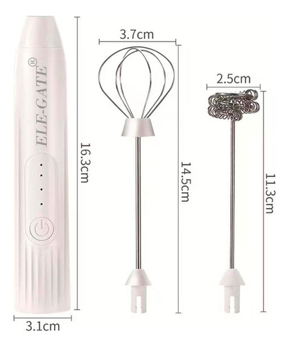Batidor Eléctrico Recargable Portátil Usb Mezclas Batidos