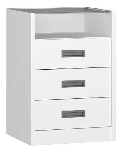 Mesa De Cabeceira 3 Gavetas 100% Mdf 1900 Branco 