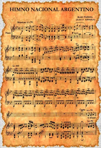 Pósters Himno Nacional Argentino - Partitura - Año 1813