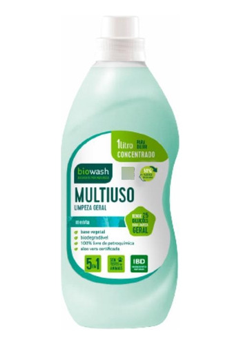 Kit 3 Multiuso Concentrado Menta Biodegradável Biowash 1l