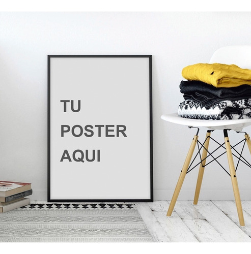 Impresión Personalizada Poster 90x60 Cm Con Marco Media Caña