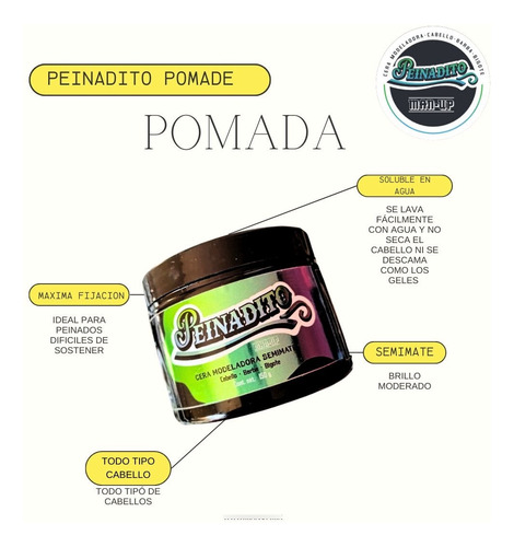 Manup Pomada Para Peinar Barba O Cabello 150 Gr Kit 6 Piezas